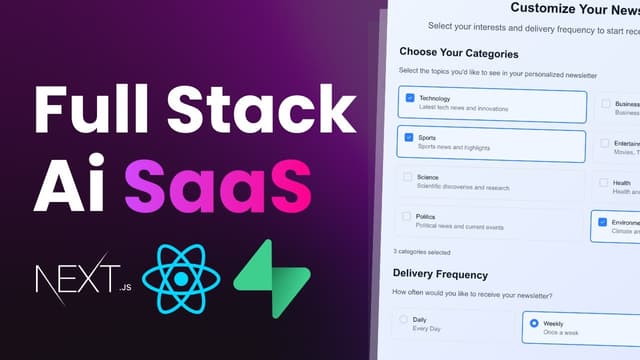 Build an AI Newsletter Generator SaaS | NextJS, Supabase, OpenAI, TailwindCSS...