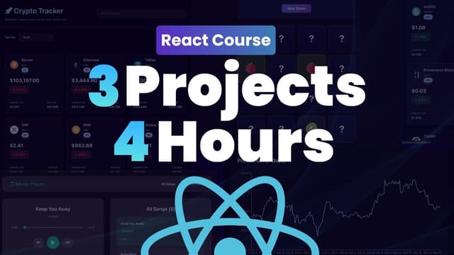 Modern React Full Course For Beginners | 3 React Projects in 4 Hours